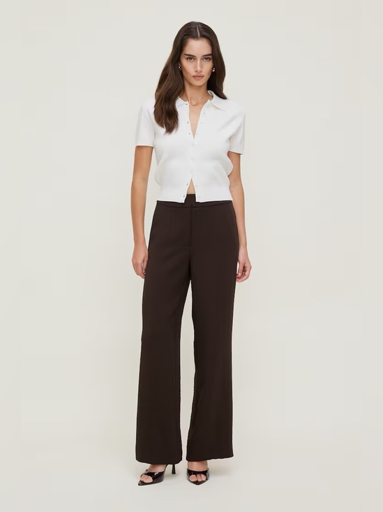Dynamite Pants - Dynamite Yasmin Airflow Straight Leg Pants - Java Brown